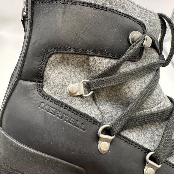 MERRELL Women's 8 Shiloh 2 Warm Pump boot J007720 Black/Gray Zip Up Feature - Picture 4 of 9